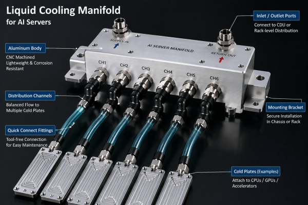 Manifold Design for Liquid Cooling Distribution in AI Servers