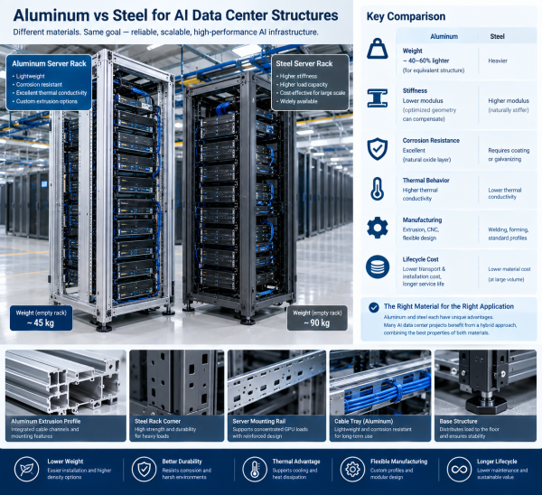 Aluminum vs Steel for AI Data Center Structures