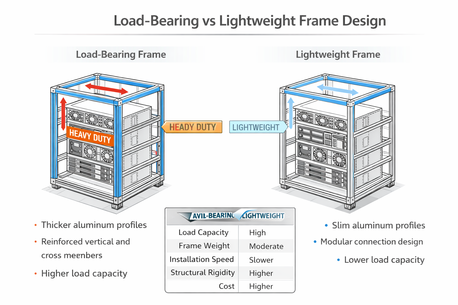 Load-Bearing vs Lightweight Frame Design - AI Infrastructure Aluminum ...