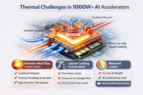 Thermal Challenges in 1000W+ AI Accelerators